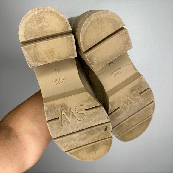 Stuart Weitzman Nisha Chill Shearling Lace Up Ankle Booties Womens Size 38.5 - Picture 7 of 10